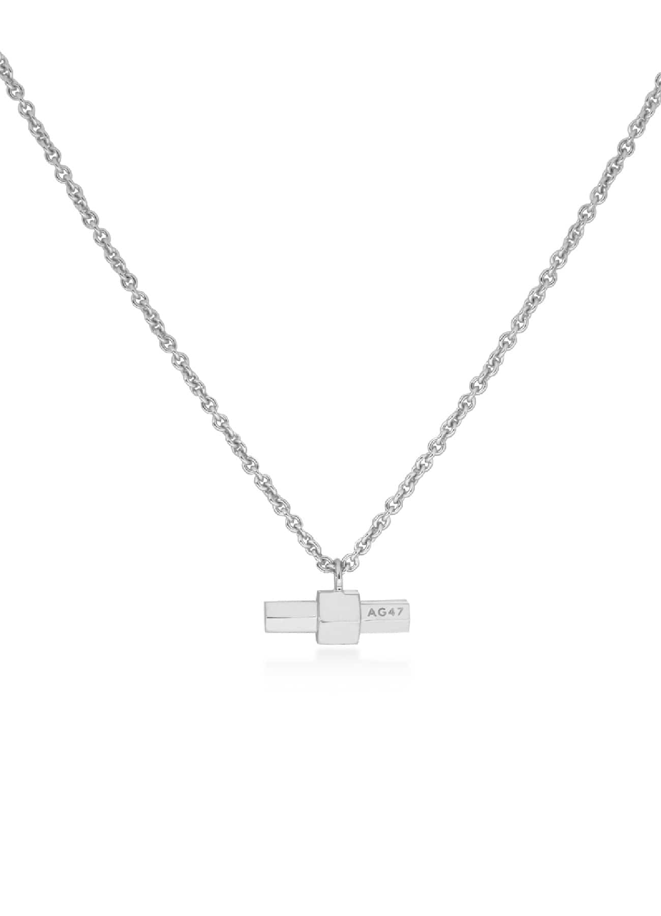 stick necklace hexagon silver width