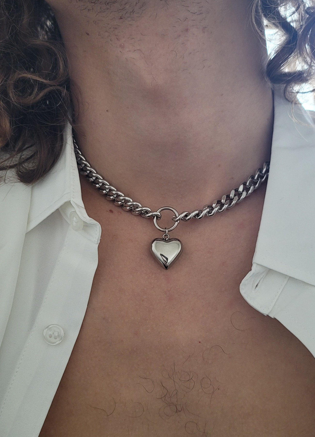 23-Necklace45 Heart Cuban chain